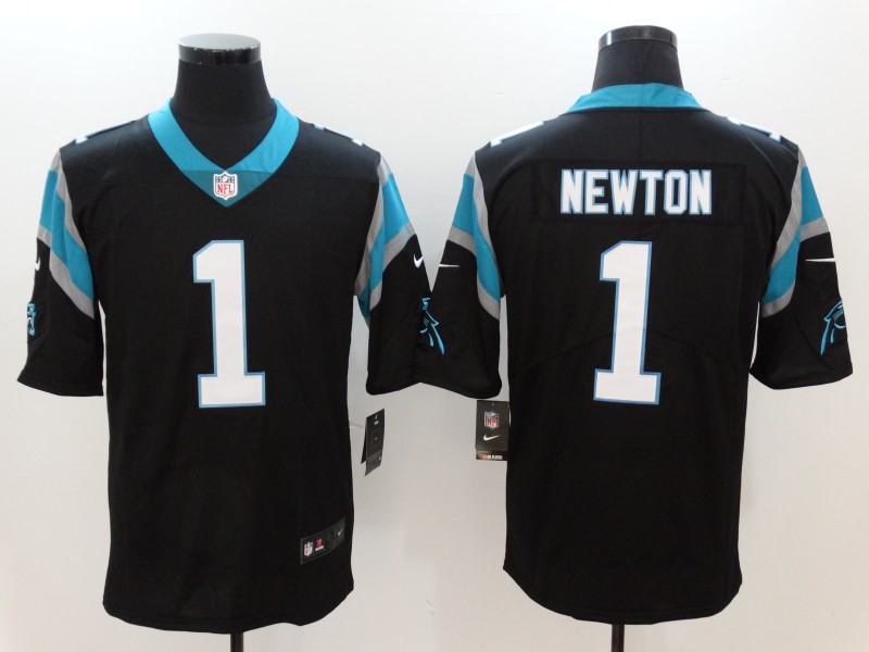 Men's Carolina Panthers Cam Newton #1 Black Jersey